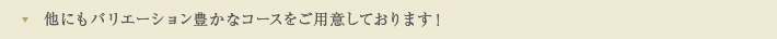 他にもバリエーション豊かなコースをご用意しております